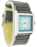KAHUNA MEN'S BLUE DIAL CUFF LEATHER STRAP WATCH
