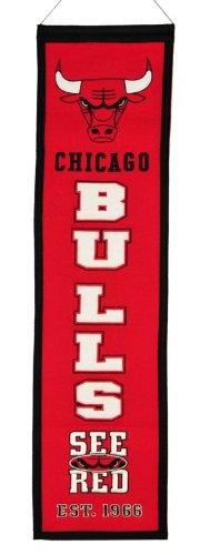 Chicago Bulls 8 in x 32 in See Red Heritage Banner - Red