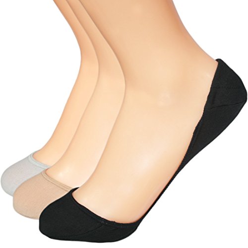 Kilofly No Show Liner Socks with Forefoot Cushion [Set of 3 Pairs]