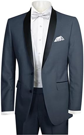 United Suit Men's 2 Button 2 Piece Set Slim Fit Tuxedo (Blazer &amp; Trouser Set)