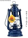 Original Feuerhand Sturmlaterne - kobaltblau - Petroleumlampe Suprax Glas