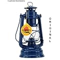 Original Feuerhand Sturmlaterne - kobaltblau - Petroleumlampe Suprax Glas