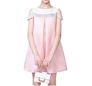 A-line Round Neck Summer Off the Shoulder Sleeveless Party Dress 