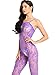 Amoretu Womens Straps Lingerie Lace Bodysuits Crotchless Bodystocking Violet