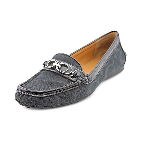 Coach Fortunata Womens Size Black Moc Canvas Loafers