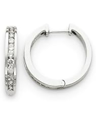 14k White Gold Diamond Hinged Hoop Earrings. Carat Wt- 0.51ct. Metal Wt- 4.5g