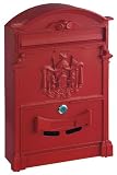 Ashford Traditional style red post box with regal crest letter box Mail box Steel