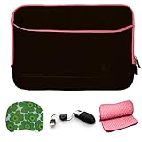 Brown with Pink Trim Durable Protective Micro Suede Nubuck Carrying Sleeve  ....