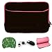 Brown with Pink Trim Lightweight Design Laptop Micro Suede Nubuck Sleeve Scratch Guard Case with Interior Bubble Padding for 13 inch Dell Inspiron Mini Duo 3487FNT Notebook Laptops + USB Optical Mini Mouse + Bestpricecenter Mouse Pad