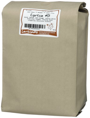 Larry's Beans Fair Trade Organic Coffee, Espresso #17, Whole Bean, 5-Pound Bag