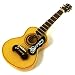 TINY BEIGE BLACK WOOD TONE CLASSICAL FOLK GUITAR MAGNET