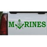 10in X 2.8in Dark Green -- Marines with Masonic Square and Compass Military Car... by Rad Dezigns