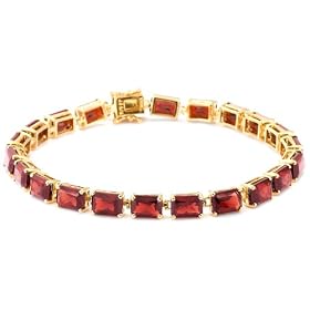 14k Yellow Gold Overlay Sterling Silver Garnet Rectangular-Shaped Stone... by Amazon.com Collection