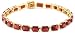 14k Yellow Gold Plated Sterling Silver Garnet Rectangular-Shaped Stone Bracelet, 7"