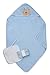 Hooded Towel - 100% Cotton Baby Hooded Terry Bath Towel with 4 Washcloths by Ely's & Co. (Light Blue)