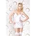 Seven 'til Midnight Lace & microfiber bustier With removable garters & thong M/L White