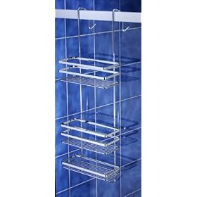 Satina Chrome Hanging Shower Cubicle Tidy Swedish Made 79cm