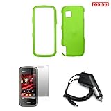 Nokia Nuron 5230 Combo Neon Green Rubber Feel Protective Case Faceplate Cov ....