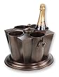 Old Dutch International 11&frac12; Inch x 11&frac12; Inch x 10 Inch Antique Copper 4 Bottle Wine Chiller, RM