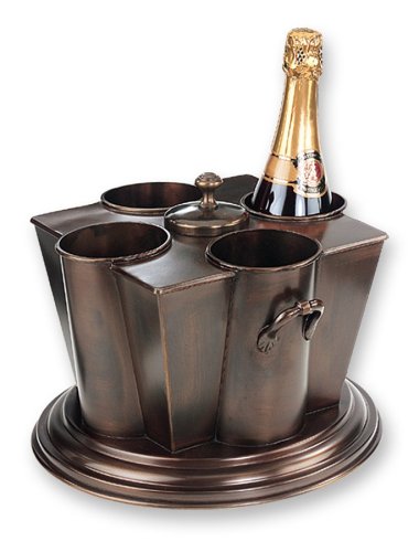 Old Dutch International 11 Inch x 11 Inch x 10 Inch Antique Copper 4 Bottle Wine Chiller, RM