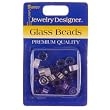 Glass Cane Beads, Assorted Purple/Blue, 22 Pc/Pkg