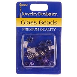 Glass Cane Beads, Assorted Purple/Blue, 22 Pc/Pkg