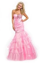 Lace Applique Beaded Crystal Crystals Chiffon/Taffeta/Tulle Pageant Dress 