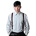 HDE Suspenders for Men Y-Back Button End Adjustable Heavy Duty Design Dress Suspender (Brown)
