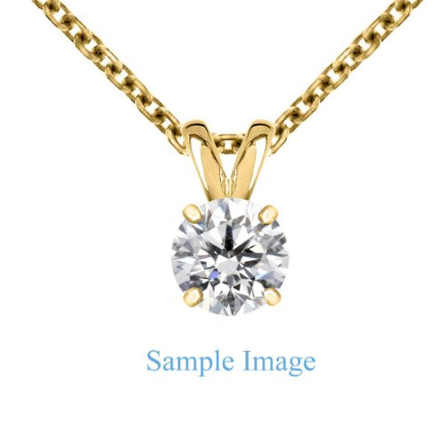 18K Yellow Gold Round Diamond Solitaire Pendant (1/2 ct. t.w.)