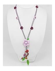 Light Purple Flower Cotton Necklace