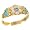 Luxury 9K Yellow Gold Womens Turquoise & Fiery Opal English Made Victorian Style Eternity Ring - Size 5 - Finger Sizes 5 to 12 Available