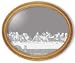 Decorative Etched Mirror - The Last Supper Christian Art Etching, Oval Solid Hardwood Framed Wall Mirror Image