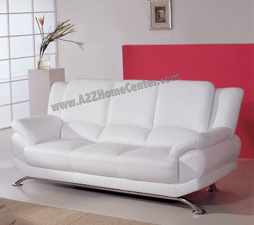 Modern Contemporary White Leather Sofa