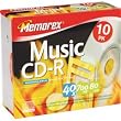 Memorex 700MB/80-Minute 40x Music CD-R Media (10-Pack with Slim Jewel Cases)