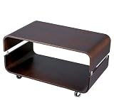 Adesso Contour Rolling Coffee Table, Walnut