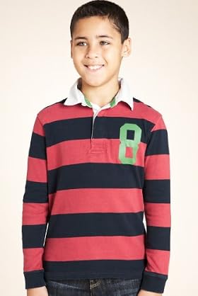 Pure Cotton Long sleeve Striped Rugby Top