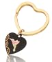 10k Yellow-gold Black Hills Gold Heart Shape Hummingbird Ladies Key Ring