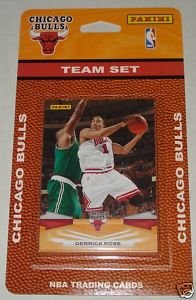 2009 10 Panini Basketball Chicago Bulls Complete Team Set of 12 cards including Derrick Rose, Aaron Gray, Brad Miller, Joakim Noah, John Salmons, Kirk Hinrich, Luol Deng, Tyrus Thomas, 2 James Johnson Rookies and 2 Taj Gibson Rookies !