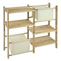 Holzregal / Schuhregal aus Holz / Badregal / Regalwand / Holz Regal mit Einlägern, Hi-90014