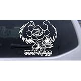 6in X 6.5in White -- Muscular Bald Eagle Animals Car Window Wall Laptop Decal Sticker by Rad Dezigns