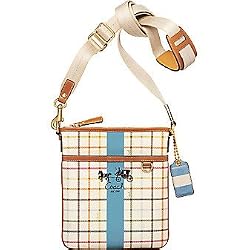 Coach Tattersall StripeSwing Messenger Bag 41914 blue