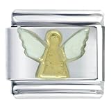 Angel White Winged Italian Charm