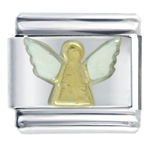 Angel White Winged Italian Charm