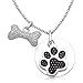 Sterling Silver Black and White Diamond Dog Paw title=