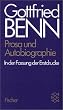 Prosa und Autobiographie in der Fassung der Erstdrucke
