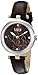 Burgi Women's BUR128BR  Round Brown Sunburst Effect Dial with Embossed Flower Quartz Strap Watch