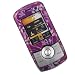 Crystal Hard PURPLE Cover with LEAVES Design Case for LG LX-370 Sprint + Swivel Belt Clip [WCM436]
