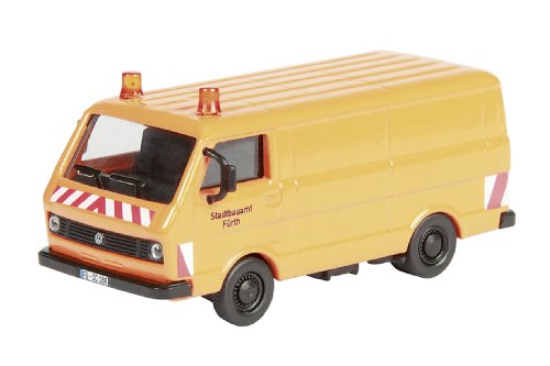 Dickie-Schuco 452592200 - VW LT Stadtbauamt 1:87, Kastenwagen, Vitrine mit Touchbox, orange