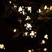 Ehome Solar String Light, 50LED 23FT Outdoor Waterproof Flower Light with Light Sensor for Garden Wedding Party Festival Decor (Warm white)