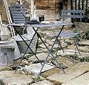 storm grey bistro garden furniture set - 1  folding metal table 77 cm x 57cm and 2 folding metal garden chairs